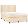 vidaXL Boxspring posteľ s matracom kr&eacute;mov&yacute; 140x190 cm l&aacute;tka