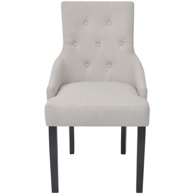 vidaXL Jedálenské stoličky 4 ks, krémovo sivé, látka