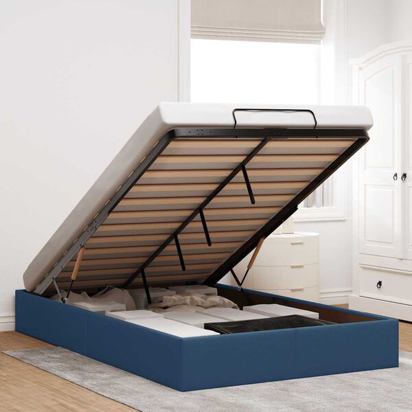 vidaXL Osmansk&yacute; r&aacute;m postele bez matraca Modr&aacute; 120x190 cm L&aacute;tka