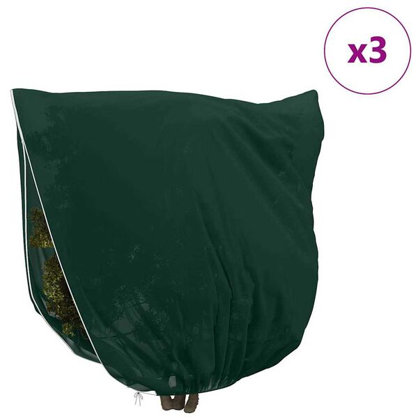 vidaXL Covers na fleece pre ochranu rastl&iacute;n pred mrazom 3 pcs Zelen&aacute;