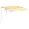 vidaXL Ručne zaťahovacia markíza s LED 300x250 cm žlto-biela