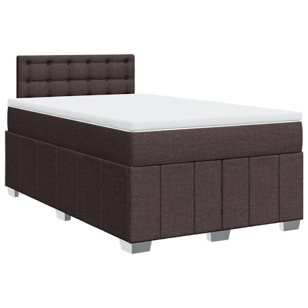 vidaXL Boxspring posteľ s matracom tmavohned&aacute; 120x200 cm l&aacute;tka