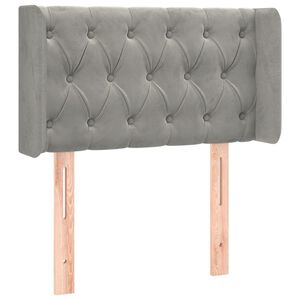 vidaXL Čelo postele so z&aacute;hybmi bledosiv&eacute; 83x16x78/88 cm zamat