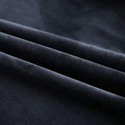 vidaXL Zatemňovací záves s háčikmi, zamat, čierny 290x245 cm