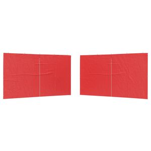vidaXL Bočn&aacute; stena p&aacute;rty stanu 2 ks 400 x 195 cm Červen&aacute; PE a oceľ