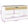 vidaXL Lavica na top&aacute;nky+podložka, biela a dub sonoma 104x30x49 cm