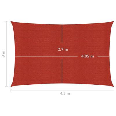 vidaXL Tieniaca plachta 160 g/m² červená 3x4,5 m HDPE