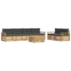 vidaXL Z&aacute;hradn&aacute; s&uacute;prava gaučov 7 pcs Biela a antracitov&aacute; Polyester