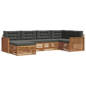 vidaXL Z&aacute;hradn&aacute; s&uacute;prava gaučov s vank&uacute;&scaron;om 6 pcs Pr&iacute;rodn&aacute; a antracitov&aacute;