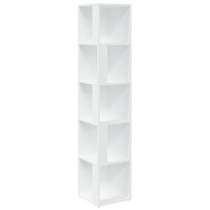 vidaXL Rohov&aacute; skrinka, biela 33x33x164,5 cm, kompozitn&eacute; drevo