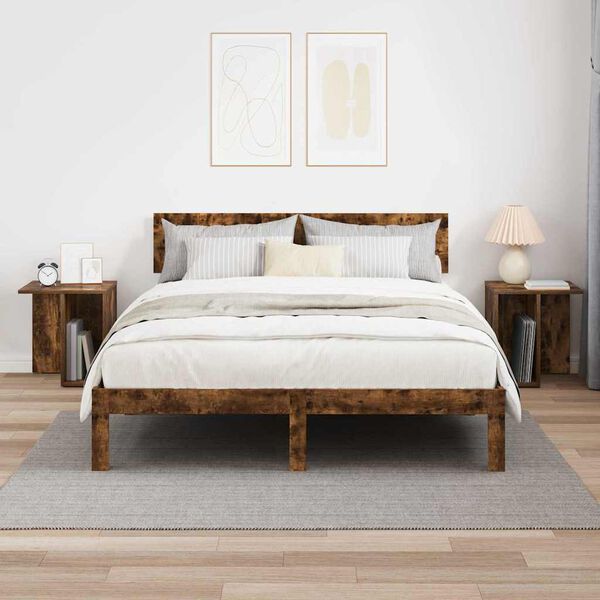 vidaXL Koncov&yacute; st&ocirc;l 2 pcs Dymov&aacute; dub 37 x 32 x 40 cm Kompozitn&eacute; drevo