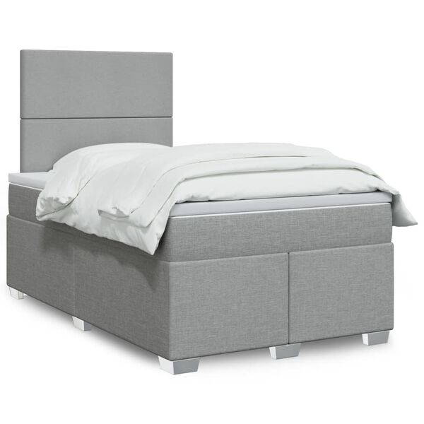 vidaXL Boxspring posteľ s matracom bledosiv&aacute; 120x200 cm l&aacute;tka