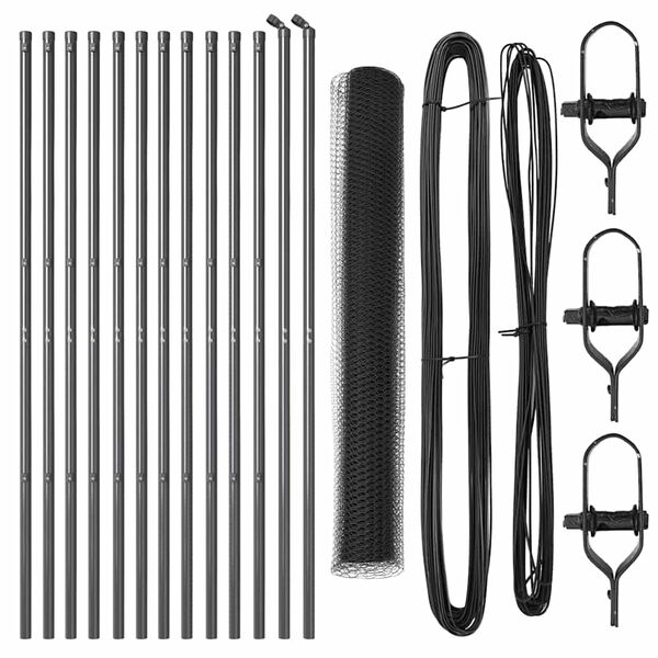 vidaXL Stĺp na plot. Siv&aacute; 25 x 1 m (25 mm sieť) Oceľ