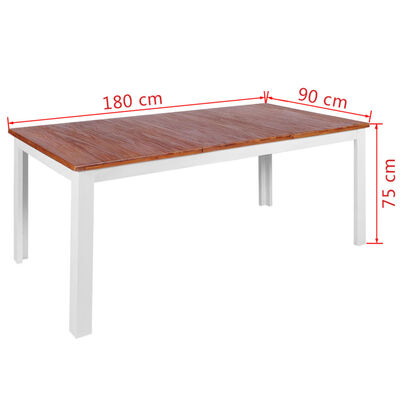 vidaXL Jedálenský stôl z teakového a mahagónového dreva, 180x90x75 cm