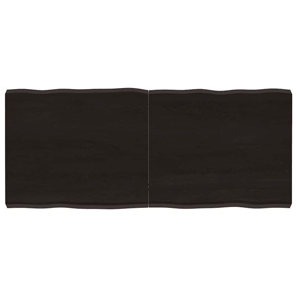 vidaXL Stolov&aacute; doska tmavohned&aacute; 140x60x(2-6)cm o&scaron;etren&yacute; mas&iacute;v hrany