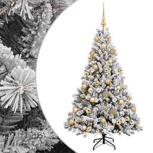 vidaXL Umel&yacute; vianočn&yacute; stromček s guľami 120 cm 150 LED Tepl&aacute; biela