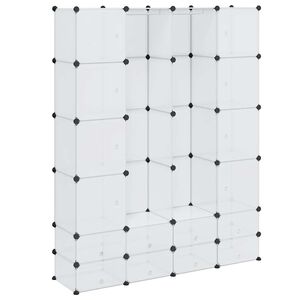 vidaXL Modul&aacute;rna skrinka s 18 priečinkami, biela 37x146x180,5 cm