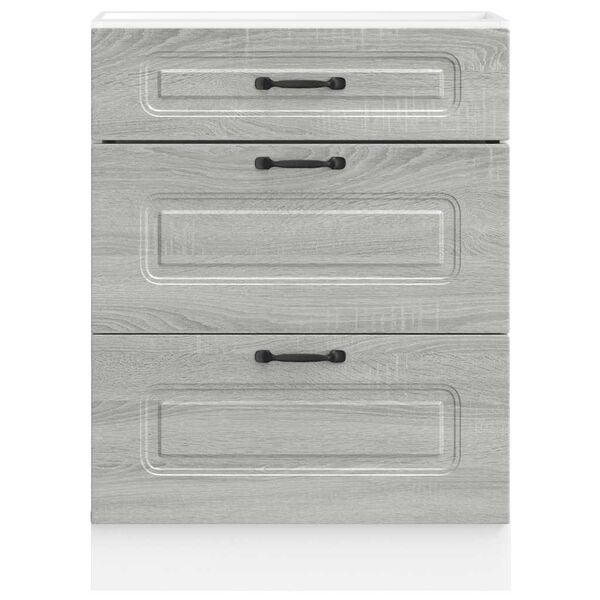 vidaXL Kuchynsk&aacute; spodn&aacute; skrinka Kalmar, siv&eacute; sonoma, kompozitn&eacute; drevo