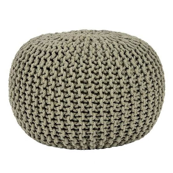 LABEL51 Pletená taburetka bavlnená M olivová
