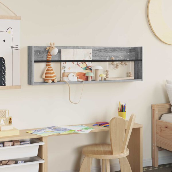 vidaXL Reg&aacute;l na časopisy Siv&yacute; Sonoma 100 x 12 x 30 cm Kompozitn&eacute; drevo