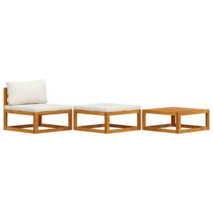 vidaXL 3-dielna z&aacute;hradn&aacute; sedacia s&uacute;prava s podložkami kr&eacute;mov&aacute; ak&aacute;ciov&yacute; mas&iacute;v