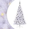 vidaXL Umel&yacute; vianočn&yacute; stromček s 300 LED-i Biela 210 cm PVC a oceľ