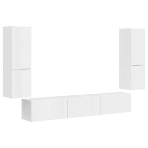 vidaXL Zostava TV skriniek 4 pcs Vysok&yacute; lesk bielej Kompozitn&eacute; drevo