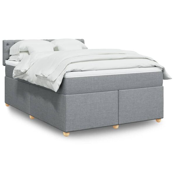 vidaXL Boxspring posteľ s matracom svetlosiv&aacute; 100x200 cm l&aacute;tka