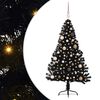vidaXL Umel&yacute; predsvieten&yacute; vianočn&yacute; stromček Čierna 150 cm PVC