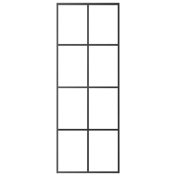 vidaXL Posuvn&eacute; dvere hlin&iacute;k a sklo ESG 76x205 cm čierne