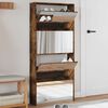 vidaXL Botn&iacute;k so zrkadlom 4-poschodov&yacute; dymov&yacute; dub 63x17x134 cm