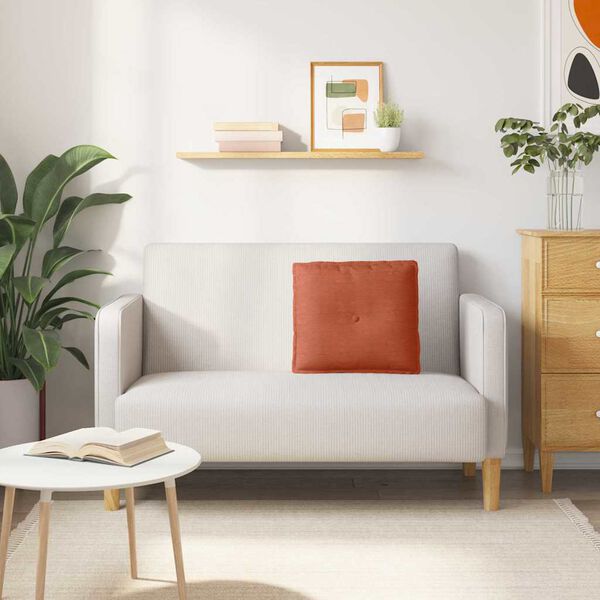 vidaXL Podu&scaron;ka na chrb&aacute;t Červenooranžov&aacute; 50 x 45 cm Kord&uacute;rov&aacute; tkanina