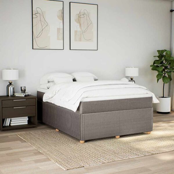 vidaXL Boxspring posteľ s matracom sivohned&yacute; 140x190 cm l&aacute;tka