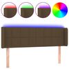 vidaXL Čelo postele s LED tmavohend&eacute; 147x16x78/88 cm l&aacute;tka
