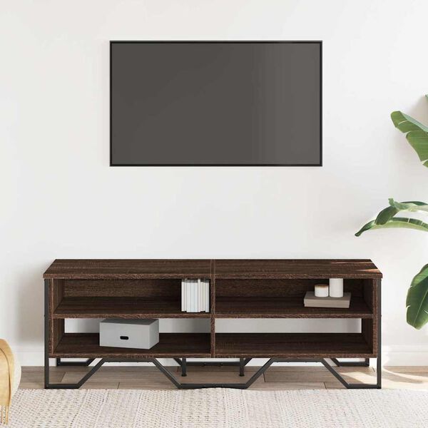vidaXL TV stolík hnedý dub 122x34x41 cm kompozitné drevo