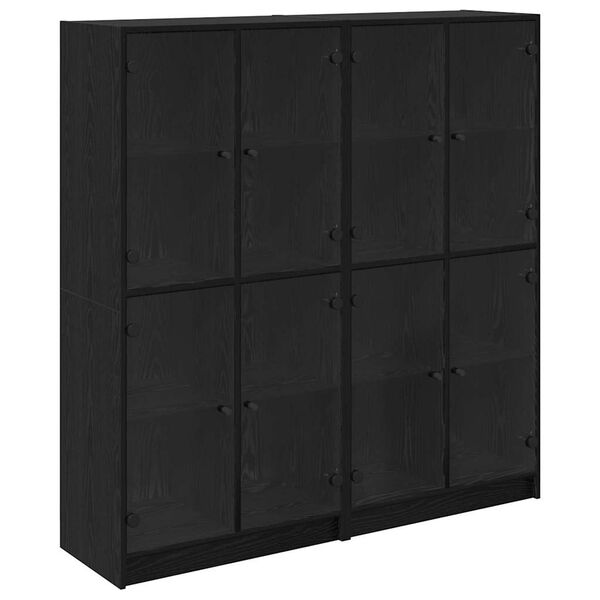 vidaXL Highboard 2 pcs Čierny dub 68 x 37 x 142 cm Kompozitn&eacute; drevo