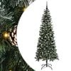 vidaXL Umel&yacute; vianočn&yacute; stromček Zelen&aacute; 210 cm PVC, plast a oceľ