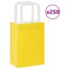 vidaXL Papierov&eacute; ta&scaron;ky 250 ks s r&uacute;čkami, žlt&eacute;, 15x8x21 cm