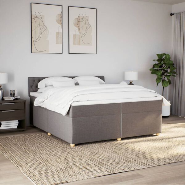 vidaXL Boxspring posteľ s matracom sivohned&yacute; 200x200 cm l&aacute;tka