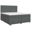 vidaXL Posteľ boxspring s matracom Tmavosiv&aacute; 200 x 200 cm L&aacute;tka