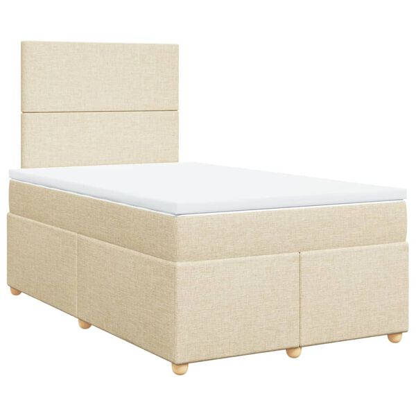vidaXL Boxspring posteľ s matracom kr&eacute;mov&aacute; 120x190 cm l&aacute;tka