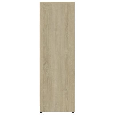 vidaXL Skrinka do kúpeľne, biela a sonoma 30x30x95cm, kompozitné drevo