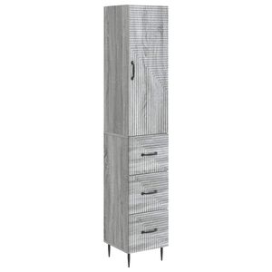 vidaXL Sada skr&iacute;ň 2 pcs Siv&yacute; Sonoma 33 x 34,5 x 90 cm Kompozitn&eacute; drevo