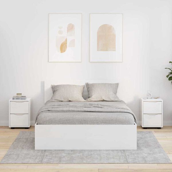 vidaXL Nočn&eacute; stol&iacute;ky 2 pcs Vysok&yacute; lesk bielej 30,5 x 30 x 43 cm