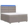 vidaXL LED boxspring posteľ s matracom Sivohned&aacute; 200 x 200 cm L&aacute;tka