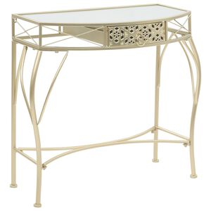 vidaXL Bočn&yacute; stol&iacute;k vo franc&uacute;zskom &scaron;t&yacute;le kovov&yacute; 82x39x76 cm zlat&yacute;