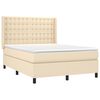 vidaXL Posteľn&yacute; r&aacute;m boxspring s matracom kr&eacute;mov&yacute; 140x200 cm l&aacute;tka