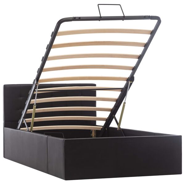 vidaXL Hydraulický posteľný rám+úložný priestor, umelá koža 100x200 cm