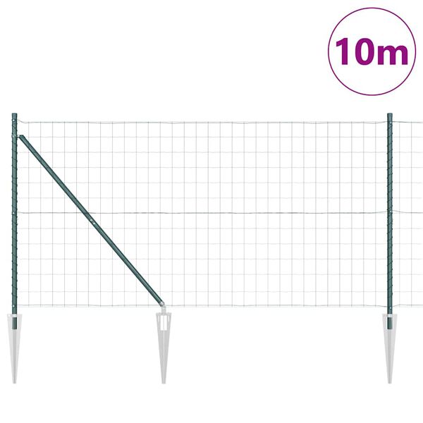 vidaXL Plot s podperou Zelen&aacute; 1,4 x 10 m Ocel a PVC
