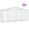 vidaXL Obl&uacute;kov&eacute; gabionov&eacute; ko&scaron;e 6 ks 200x50x80/100cm pozinkovan&eacute; železo